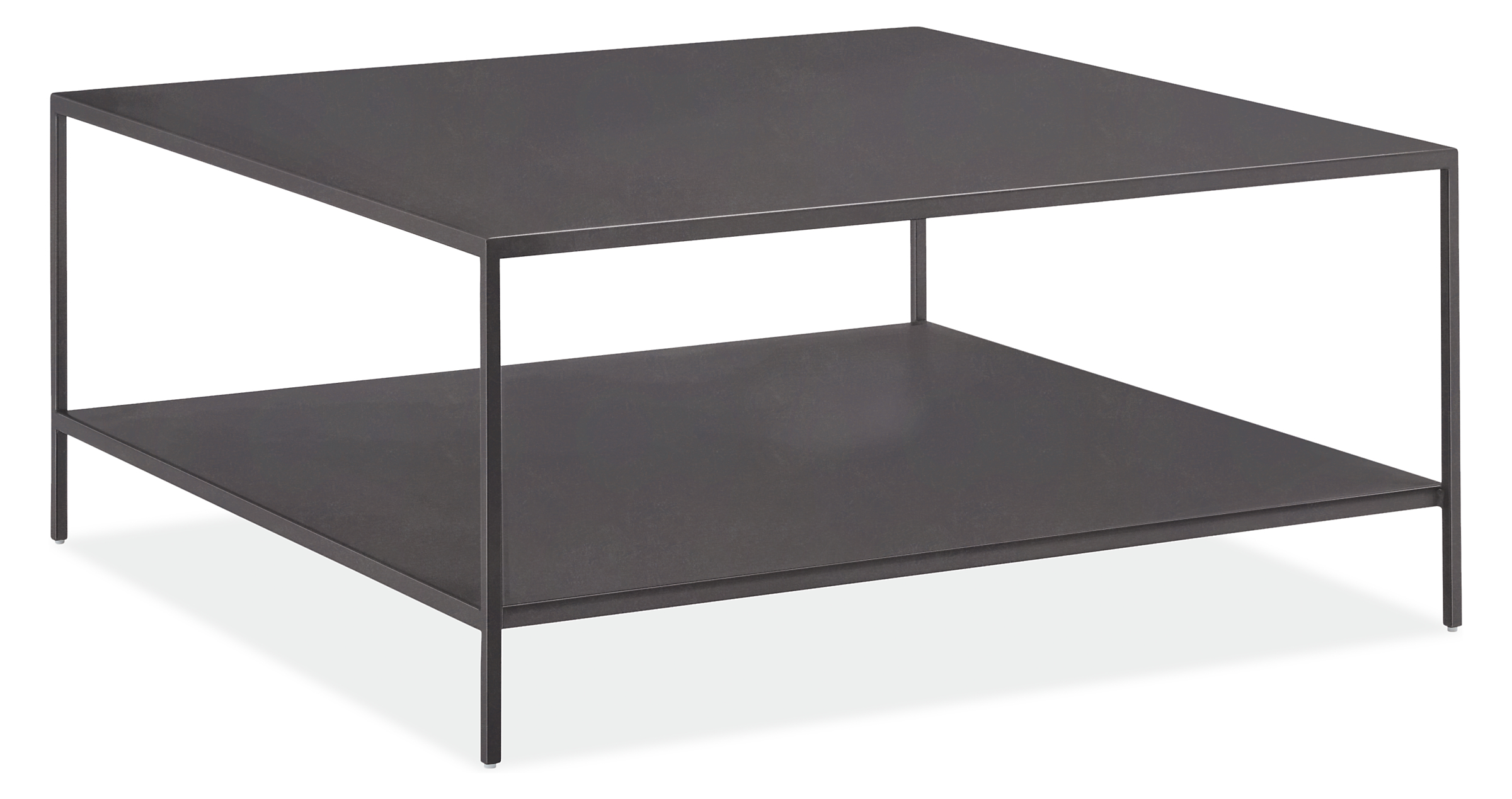 Slim 36w 36d 16h Square Coffee Table With Shelf