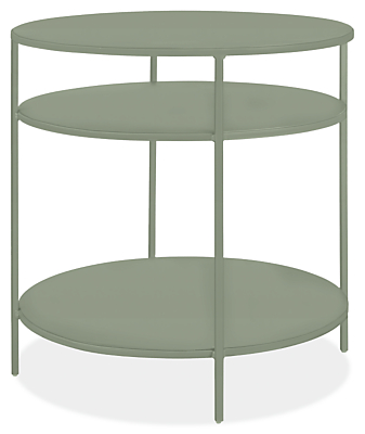 Slim 25 diam 24h Round End Table with Shelves