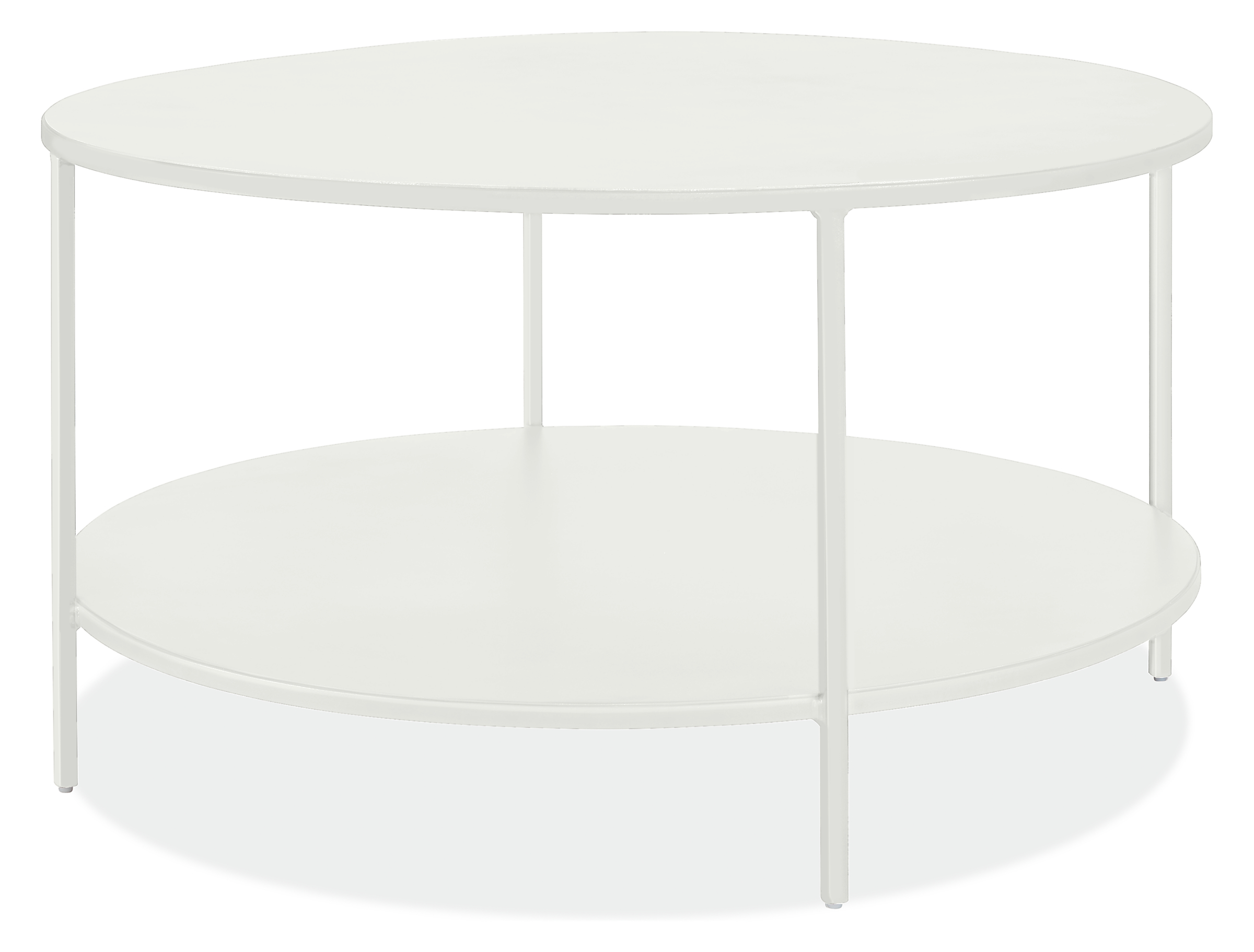 Slim 36 diam 16h Round Coffee Table with Shelf