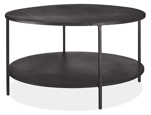 Slim 30 diam 16h Round Coffee Table with Shelf