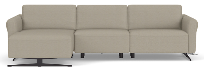 Vesna 113" 3pc Sofa w/Left-Arm Chaise & 2pc Powered Footrest