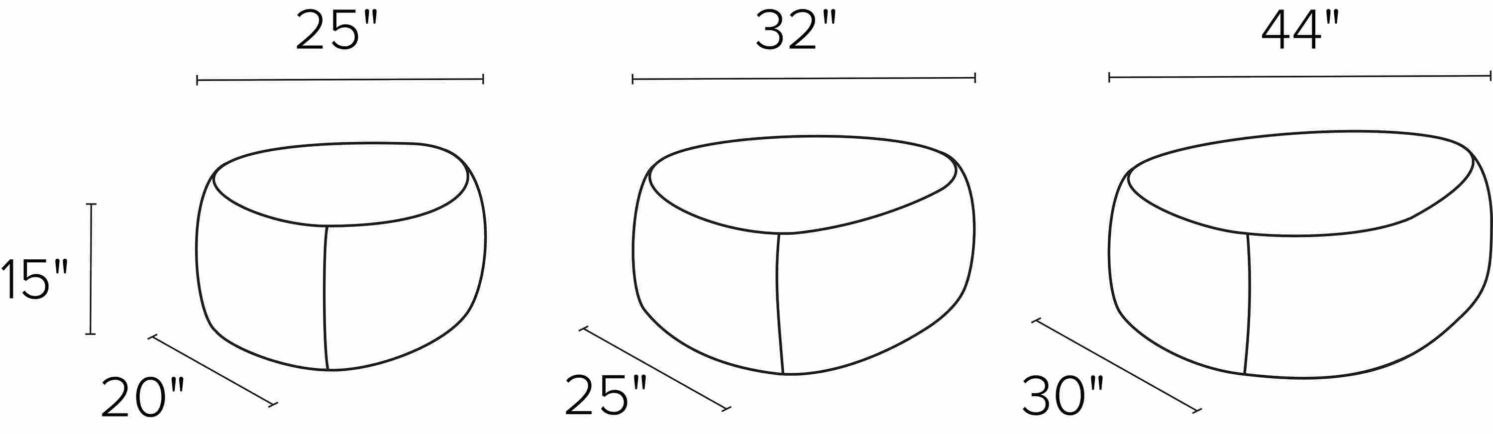 Asher Ottoman's Dimension Drawings.