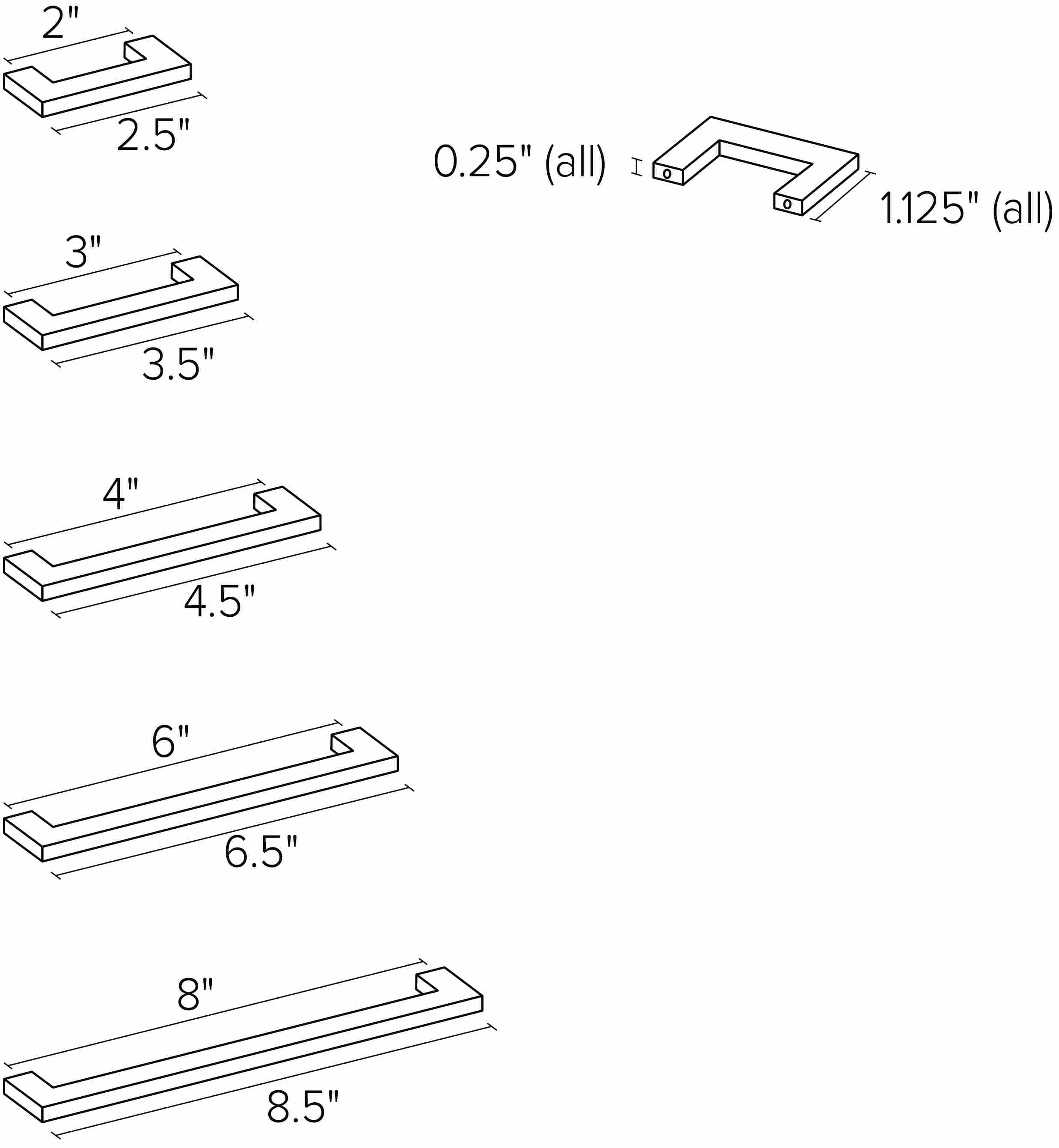 Axton Pulls Dimension Drawings.