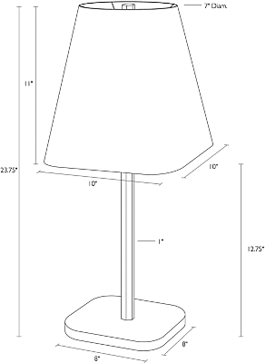 Detail of Barlow table lamp dimension drawing.