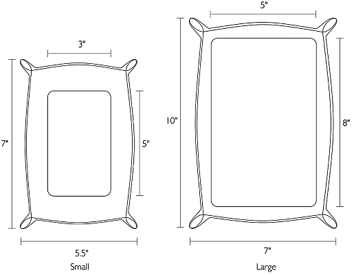 Dimension illustration of Brando Leather Trays.