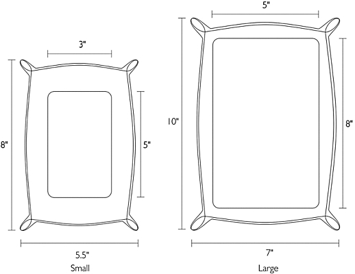 Dimension illustration of Brando Felt and Leather Valet Trays.