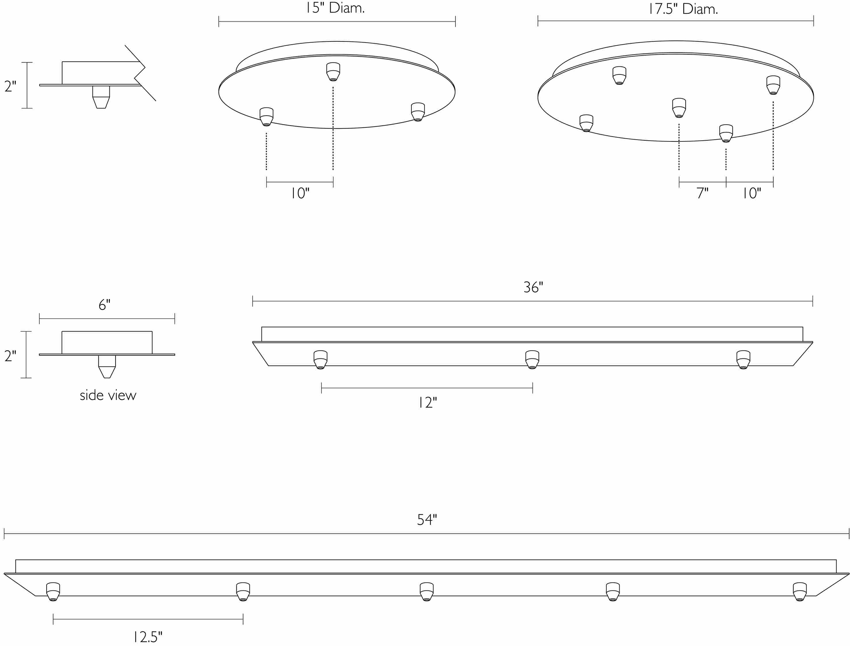 Detail of Canopy dimension drawings.