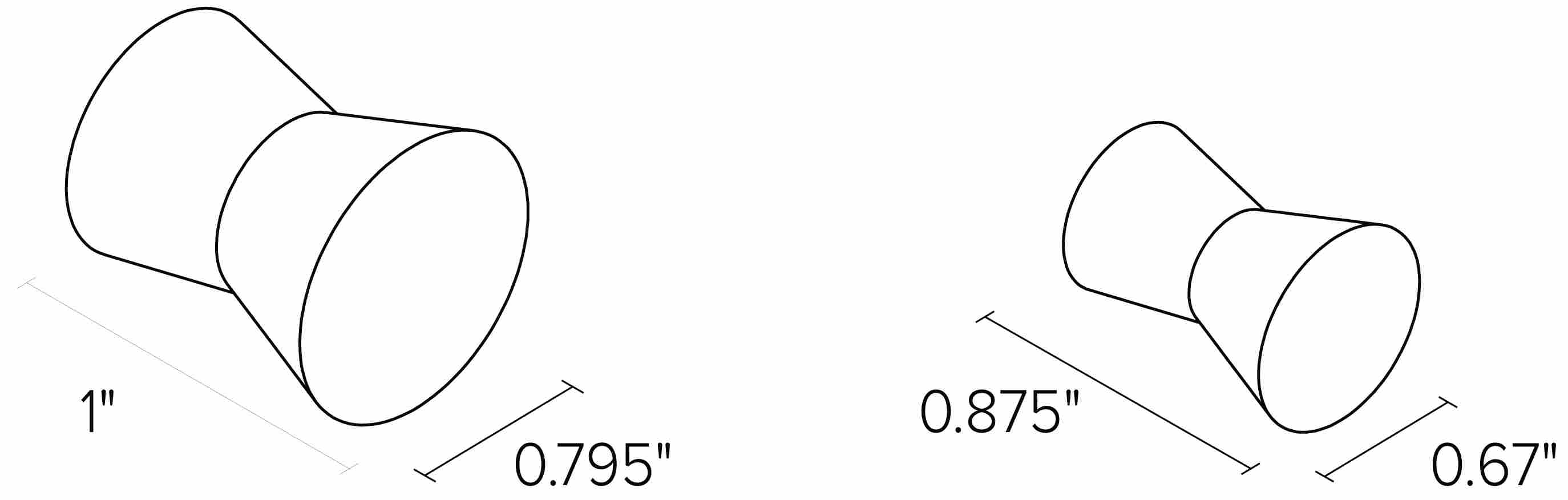 Celia Knobs Dimension Drawings.