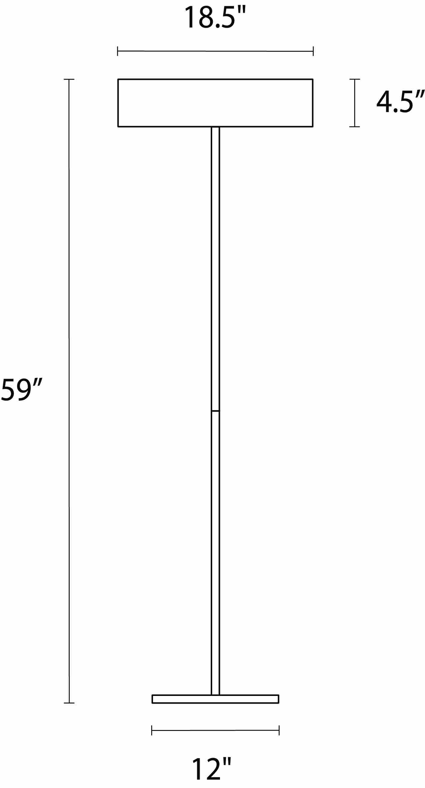 Illustration of Cohen Floor Lamp with dimensions.