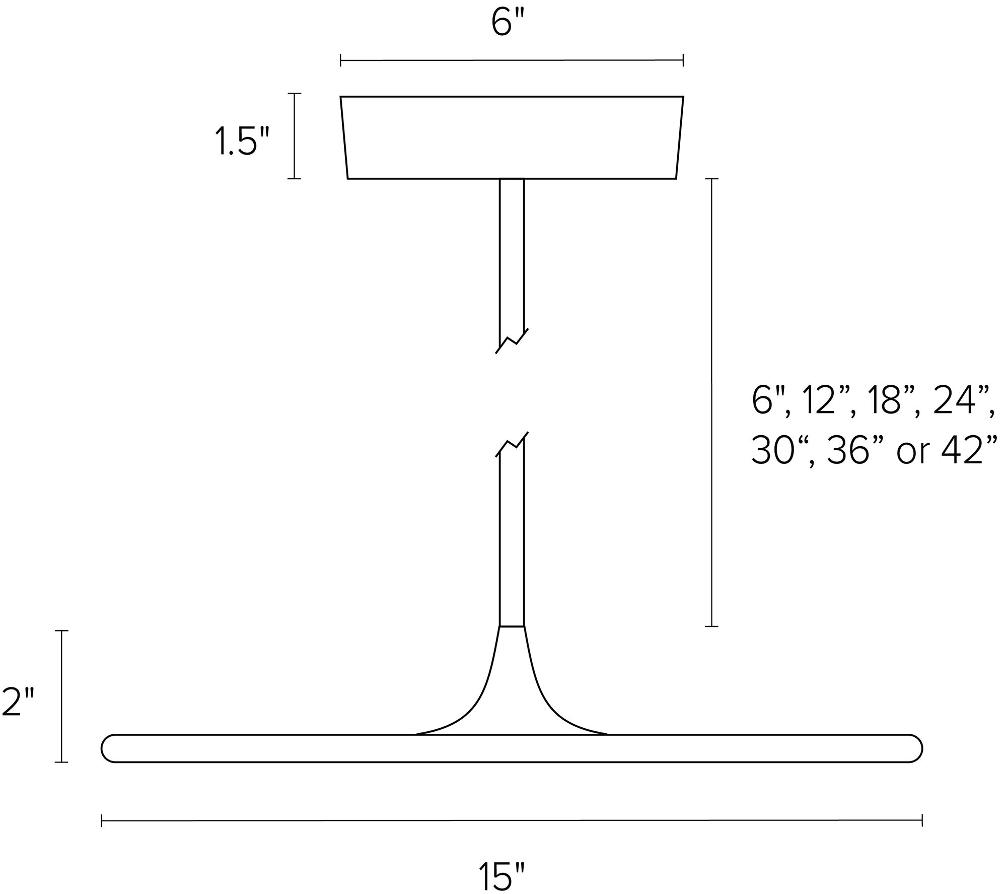 Esso 15 diam Pendant Dimension Drawing.