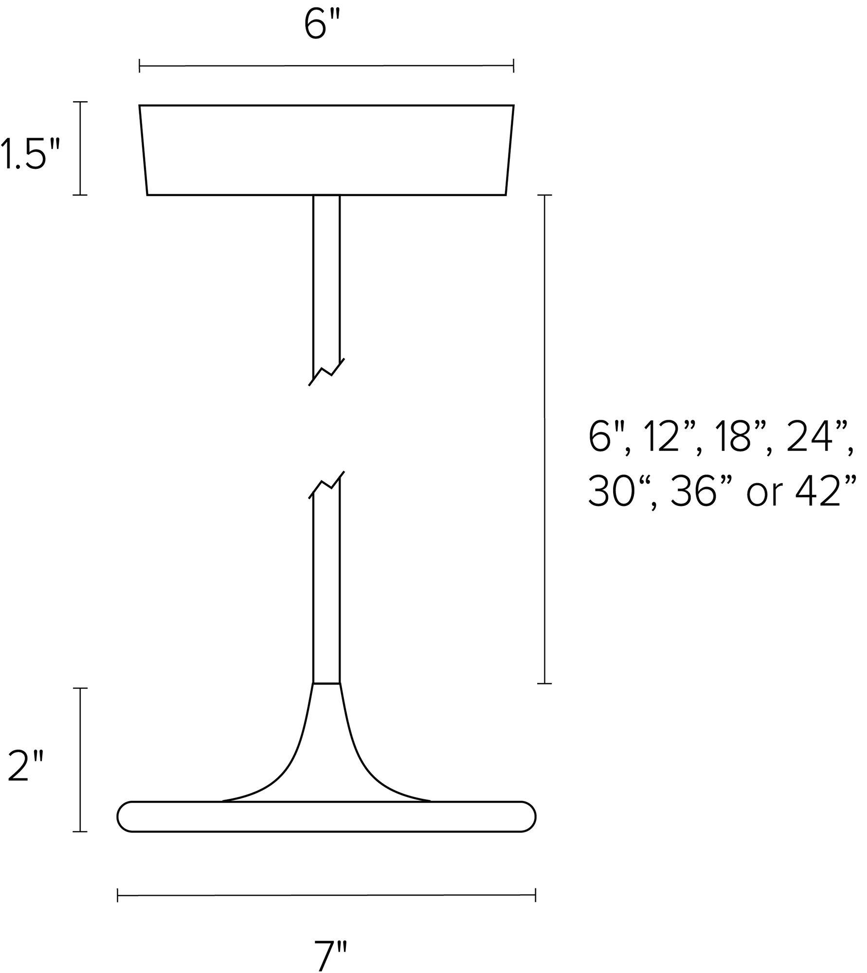 Esso 7 diam Pendant Dimension Drawing.