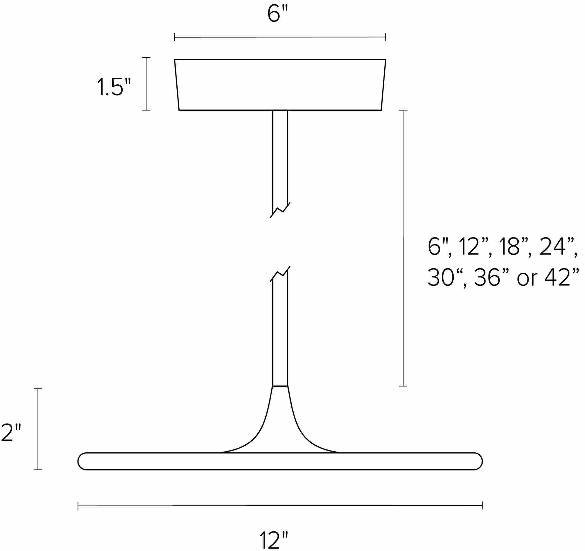Esso 12 diam Pendant Dimension Drawing.