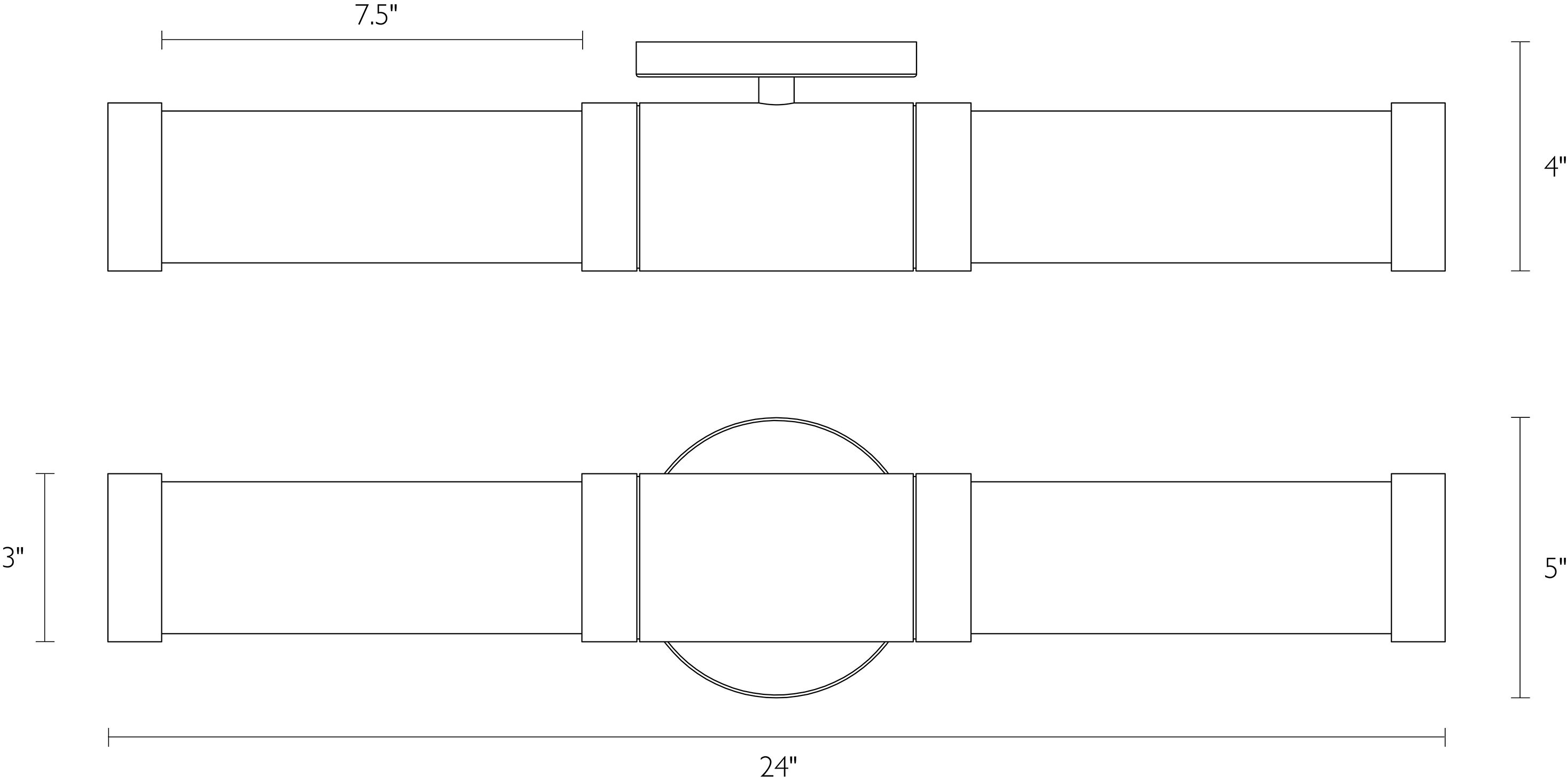 Detail of Forum double sconce dimension drawings.