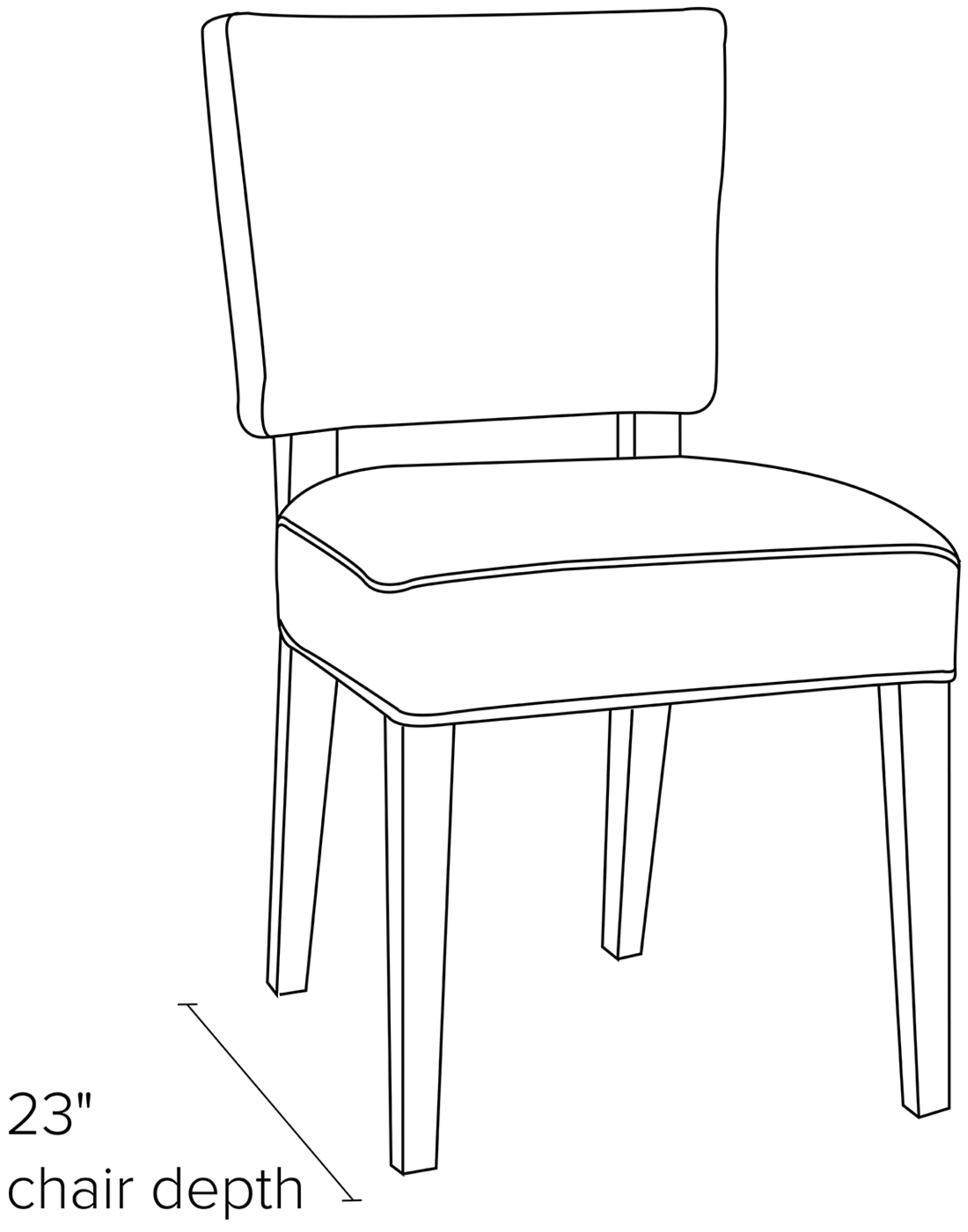 Side view dimension illustration of Georgia side chair.