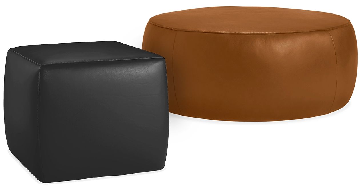 Lind Leather Ottomans