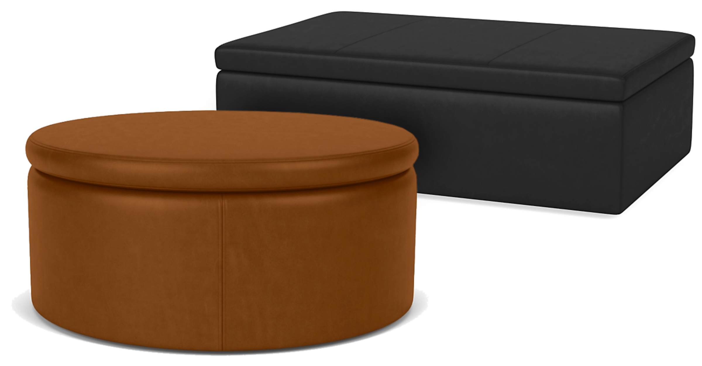 Lind Leather Storage Ottomans