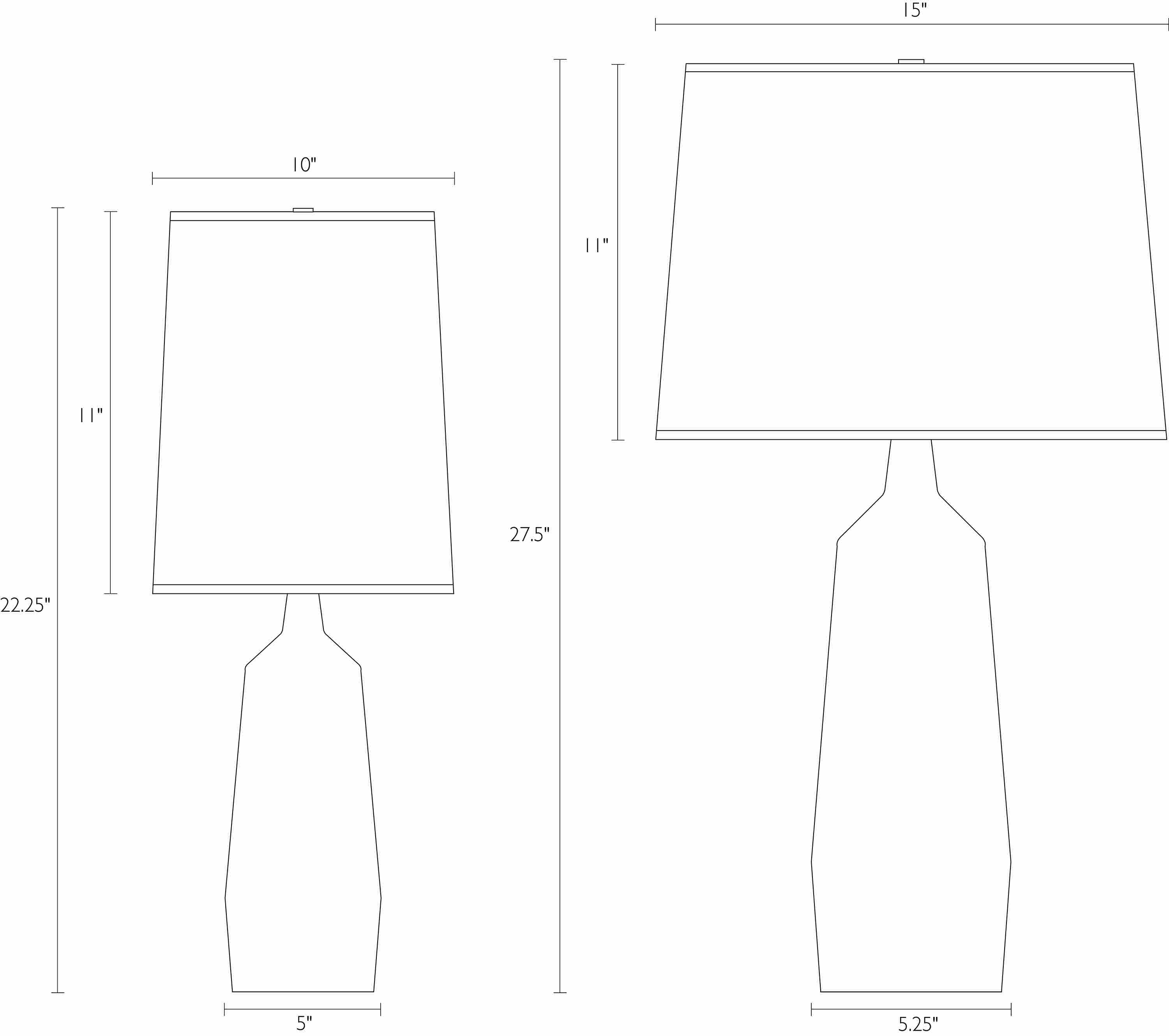 Detail of Monarch lamp dimension drawings.