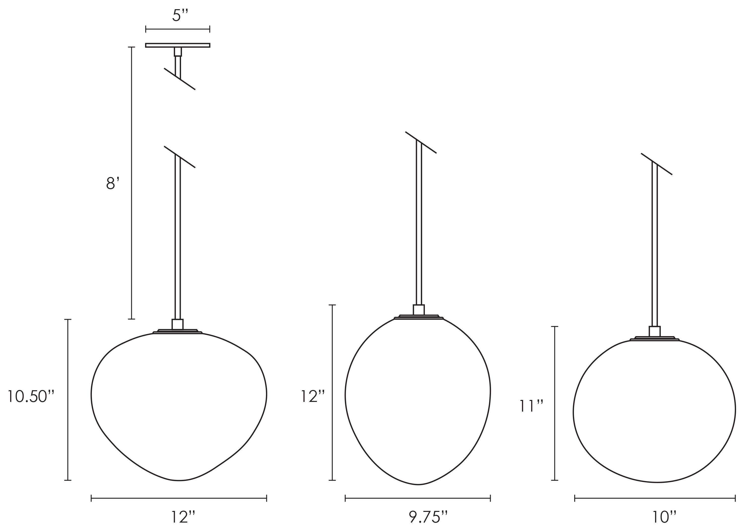 Osiris pendant dimensions.