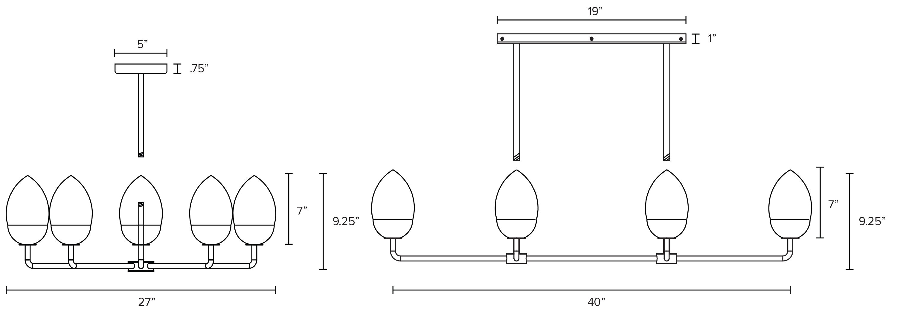 Polar chandelier dimensions