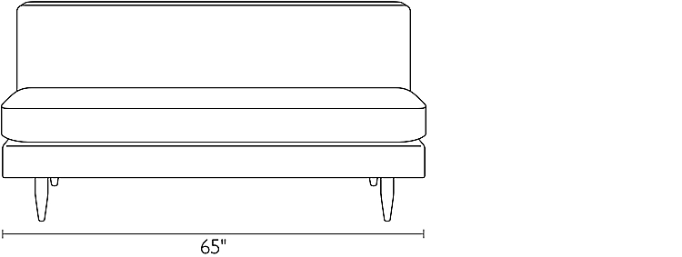 Reese Sofa's Armless Dimension Drawings.