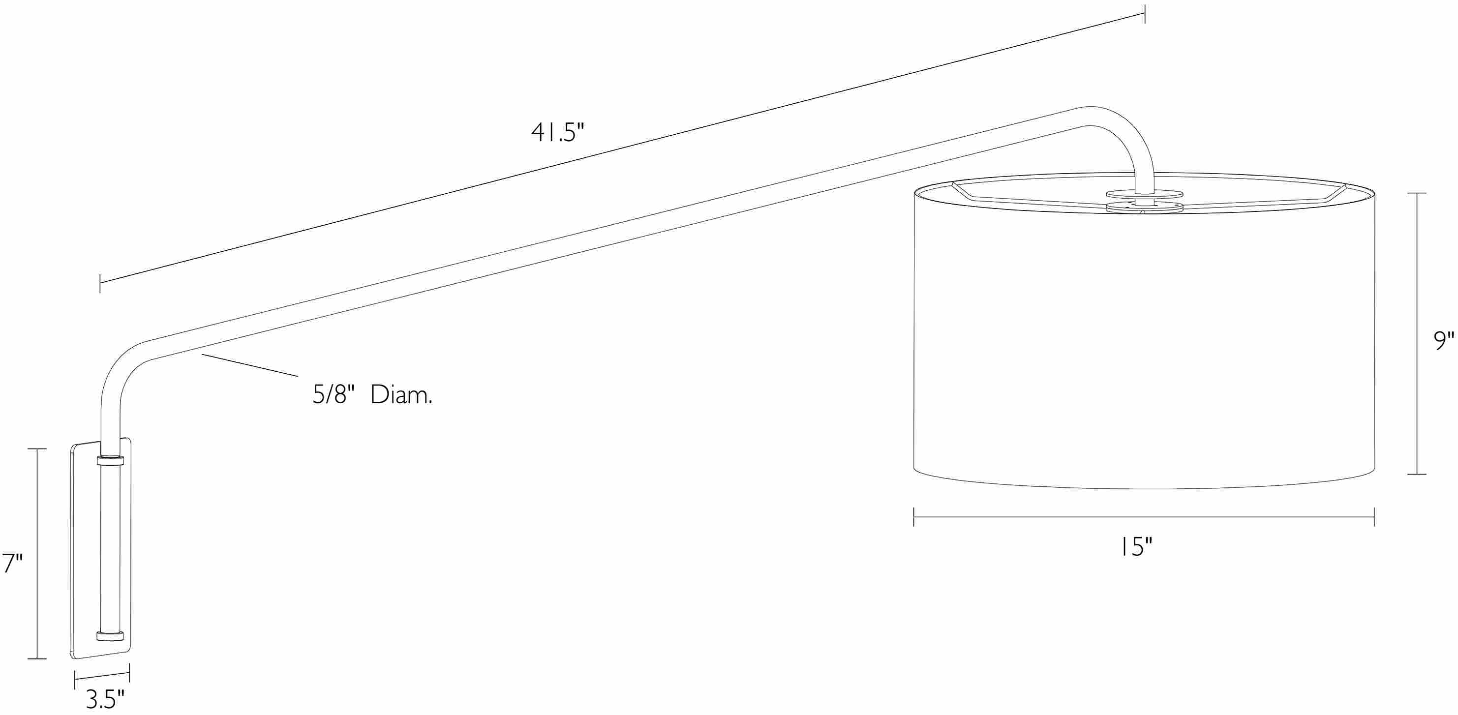 Detail of Rowland sconce dimension drawing.