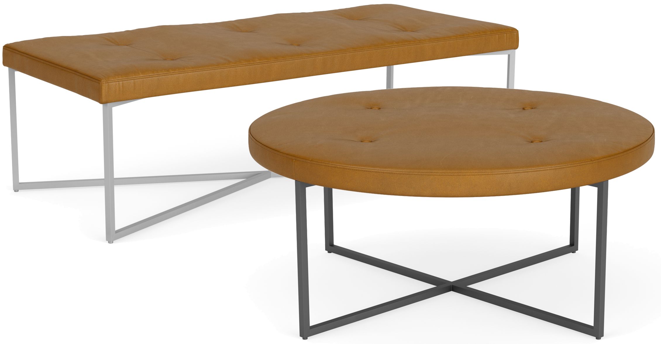 Sidney Leather Ottomans