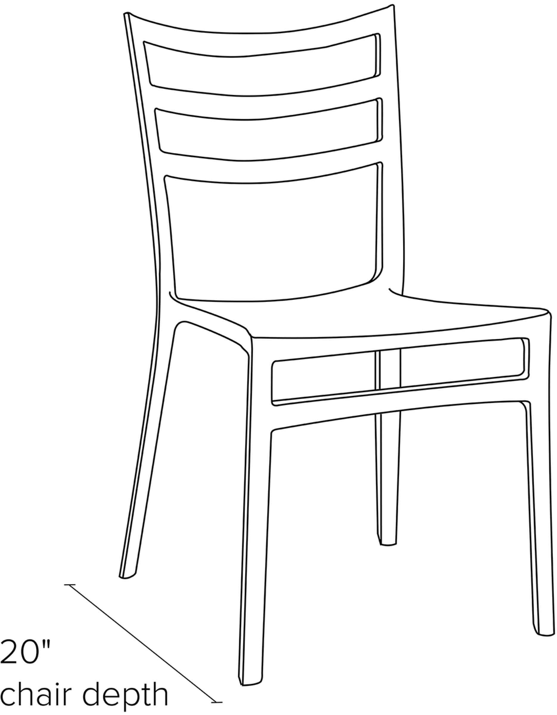 Side view dimension illustration of Sabrina side chair.