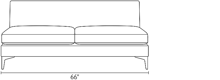 Sterling Sofa's Armless Dimension Drawings.