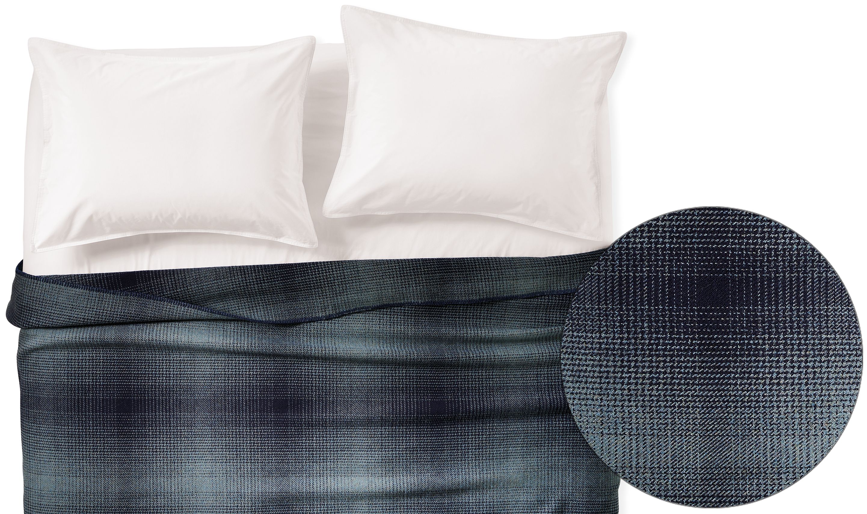 Washable Wool Ombre Plaid Blanket