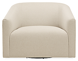 Front view of Ada Swivel Chair in Tepic Ivory.