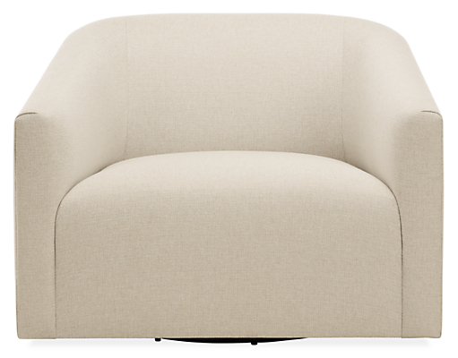 Front view of Ada Swivel Chair in Tepic Ivory.