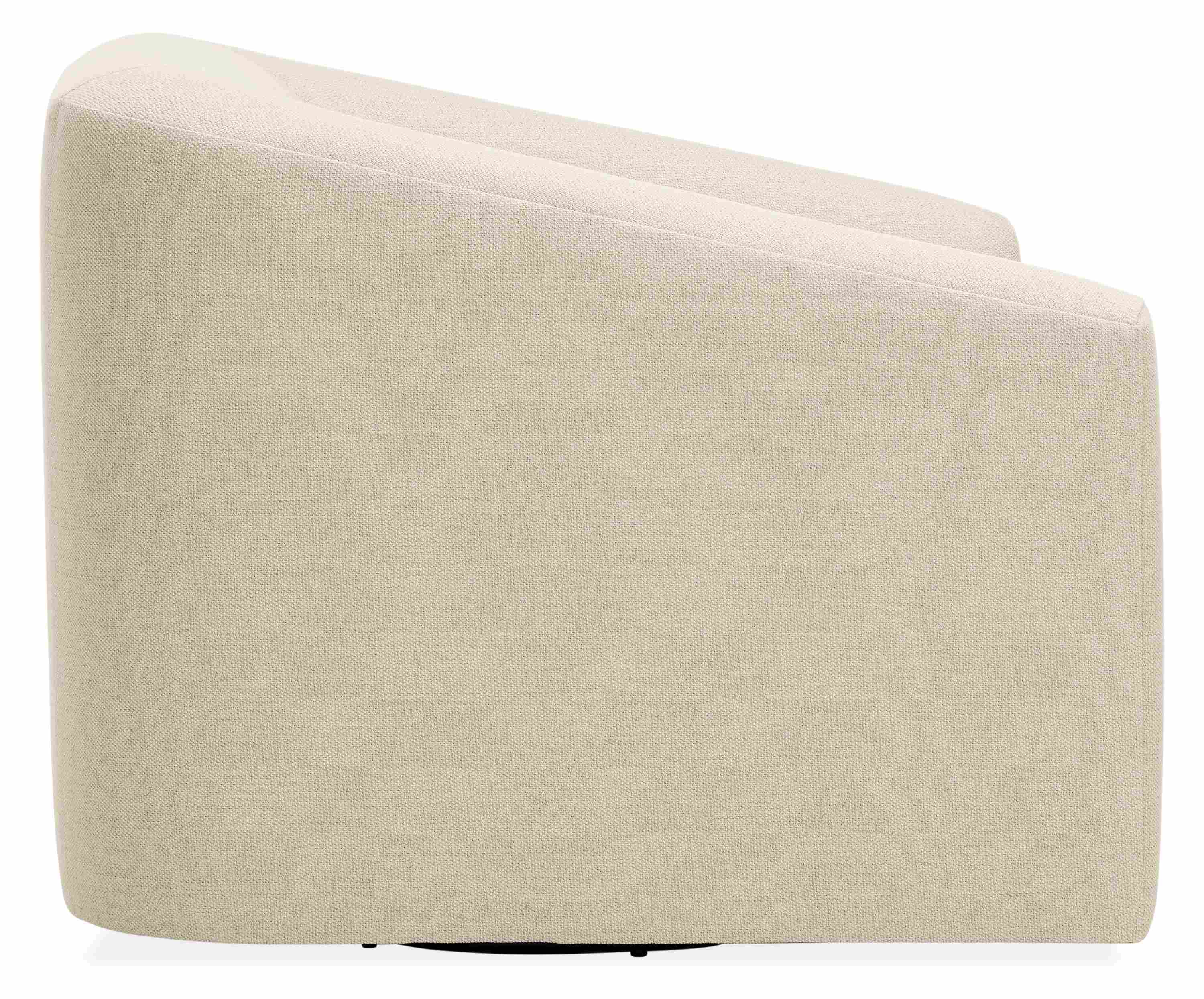 Side view of Ada Swivel Chair in Tepic Ivory.