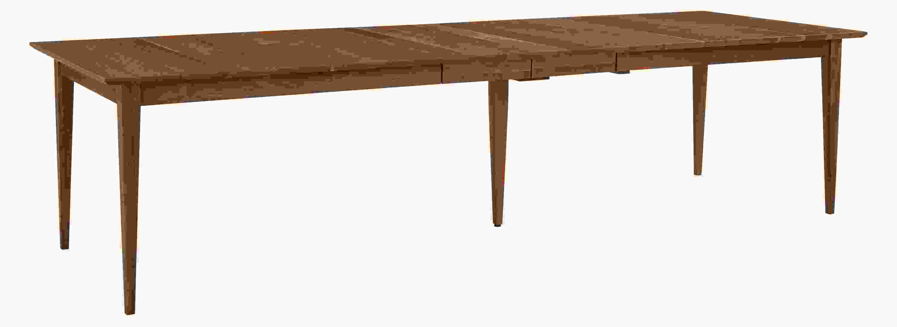 Angled view of Adams Custom Extension Table.