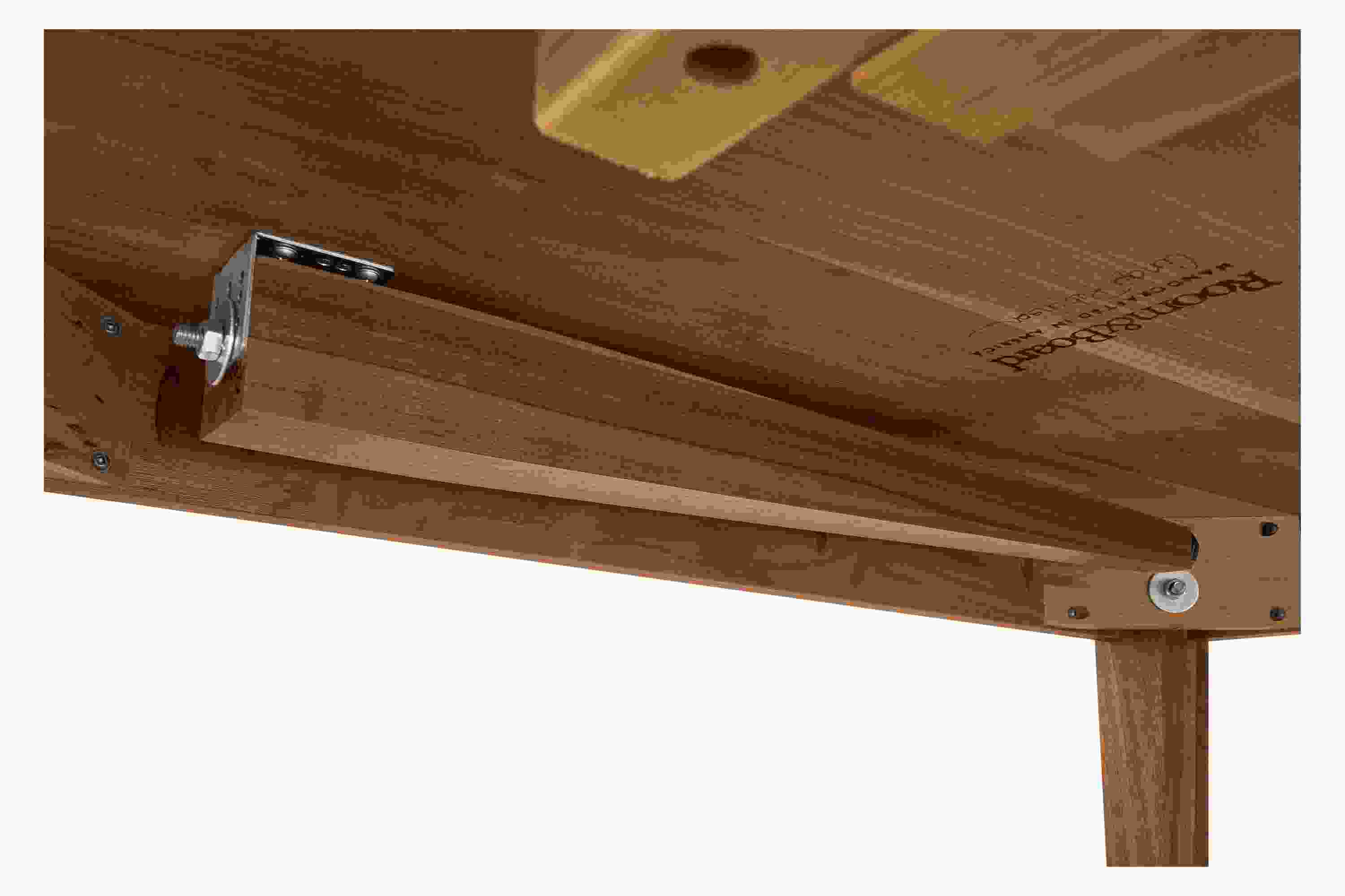 Detail of Adams Custom Extension Table in Walnut.