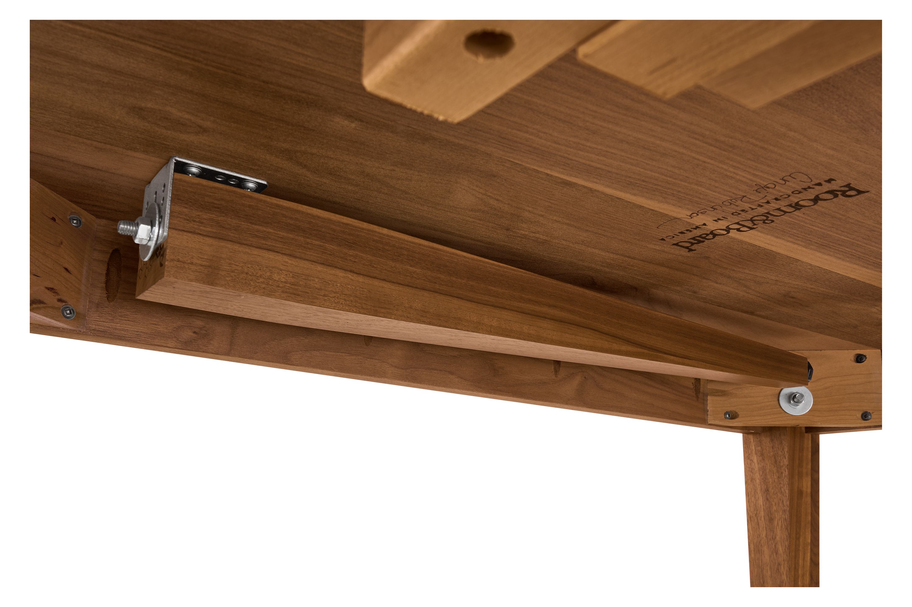 Detail of Adams Custom Extension Table in Walnut.