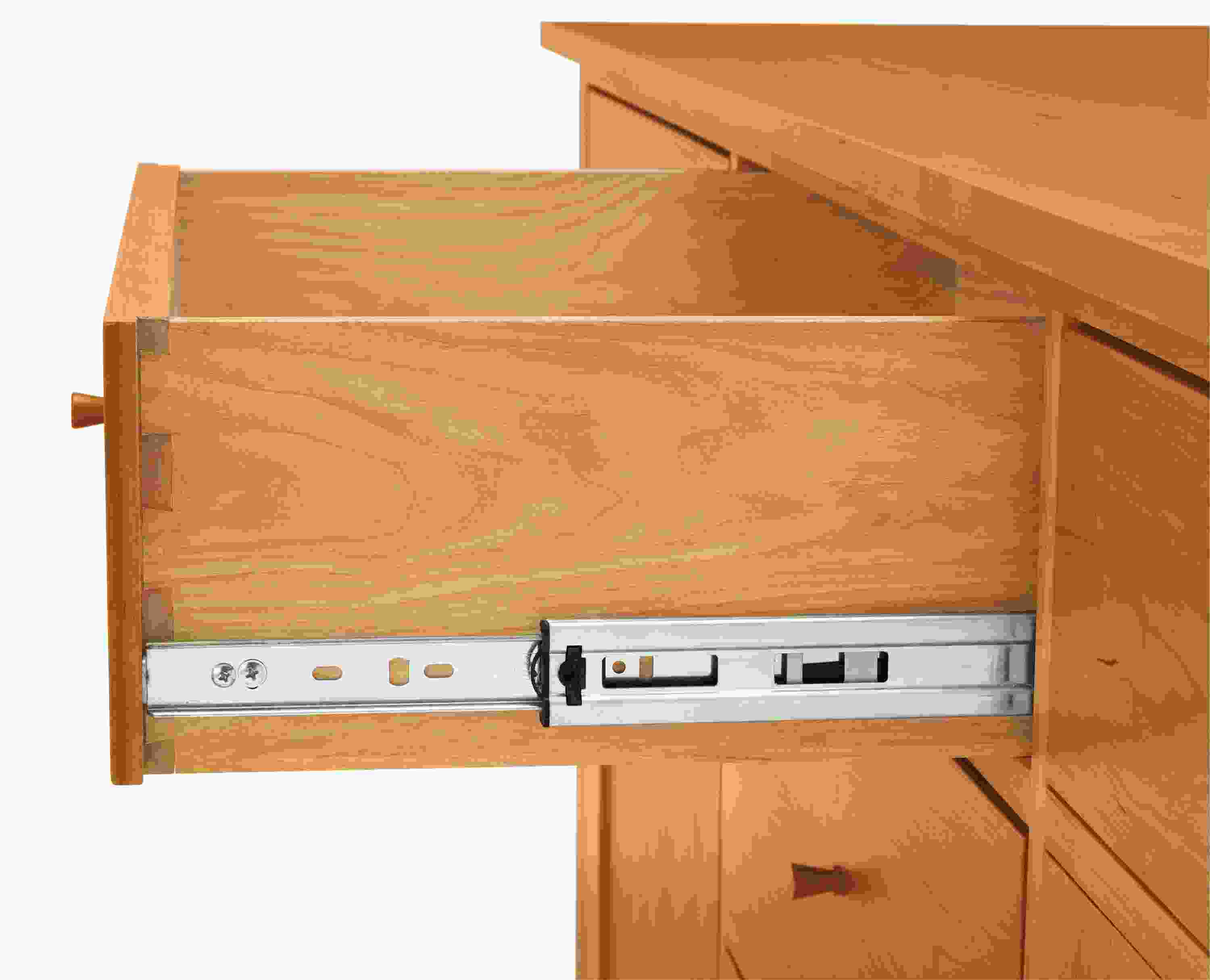 Drawer detail of Adams storage cabinet.