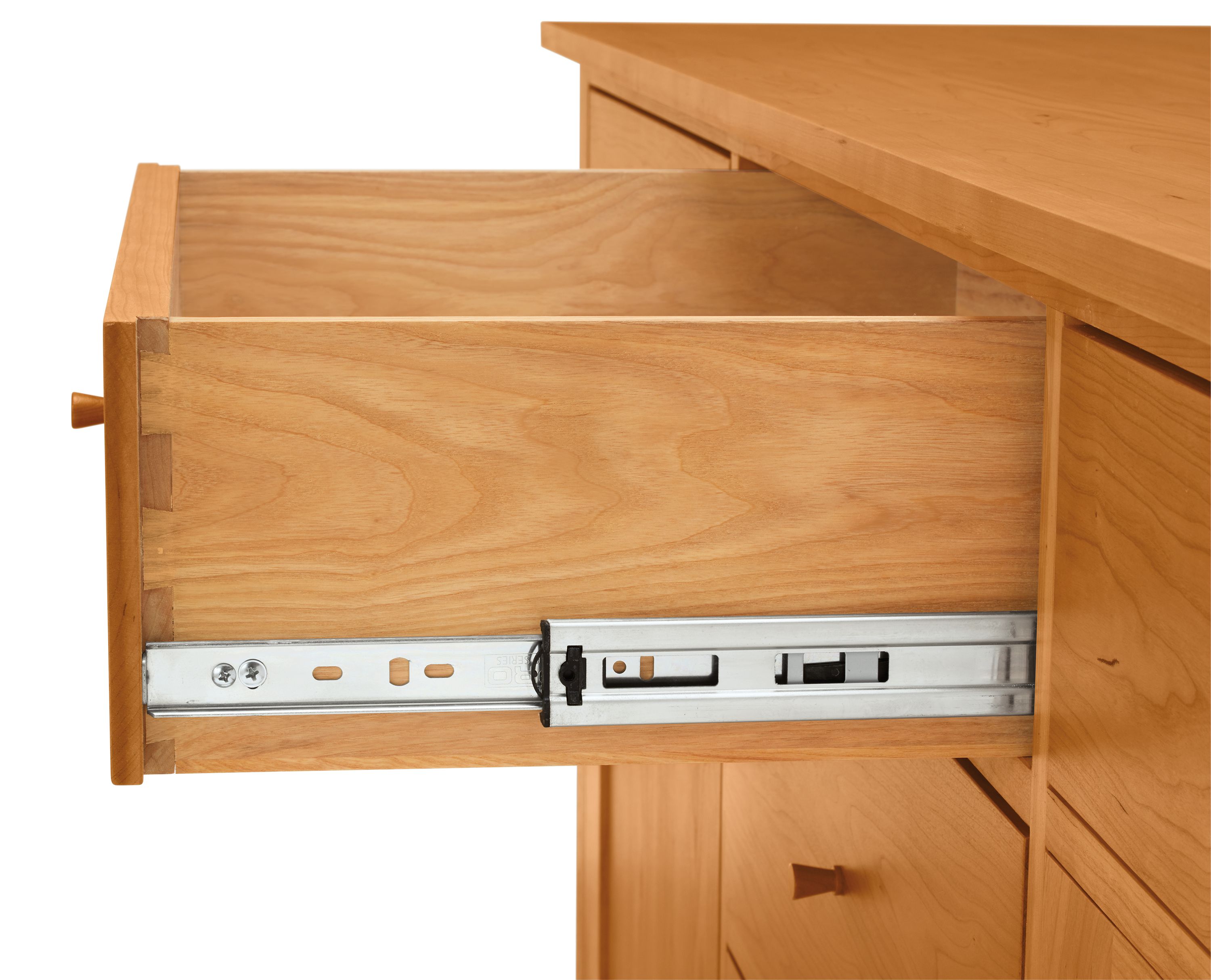 Drawer detail of Adams storage cabinet.