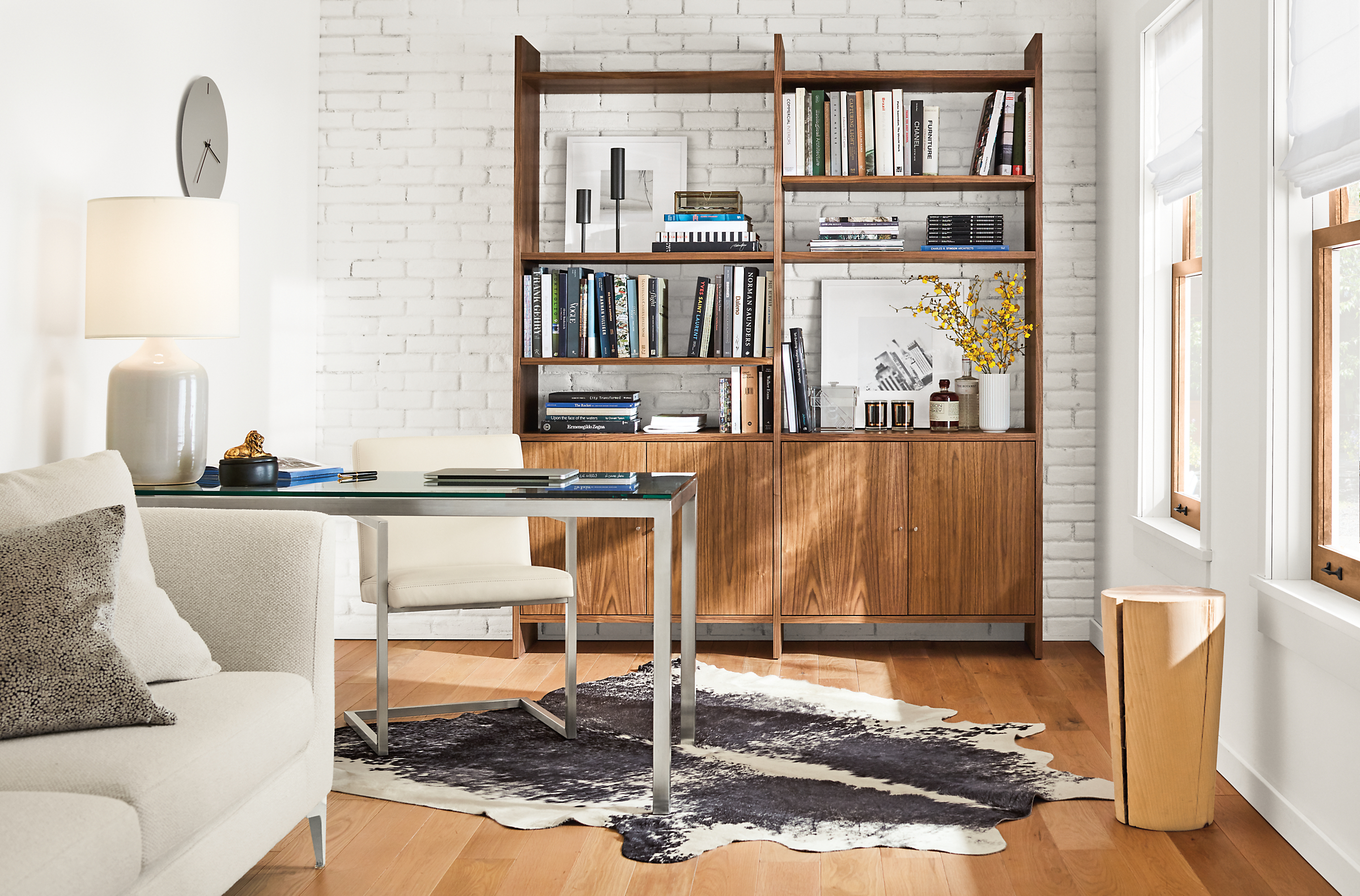Addison bookcase in modern small office.
