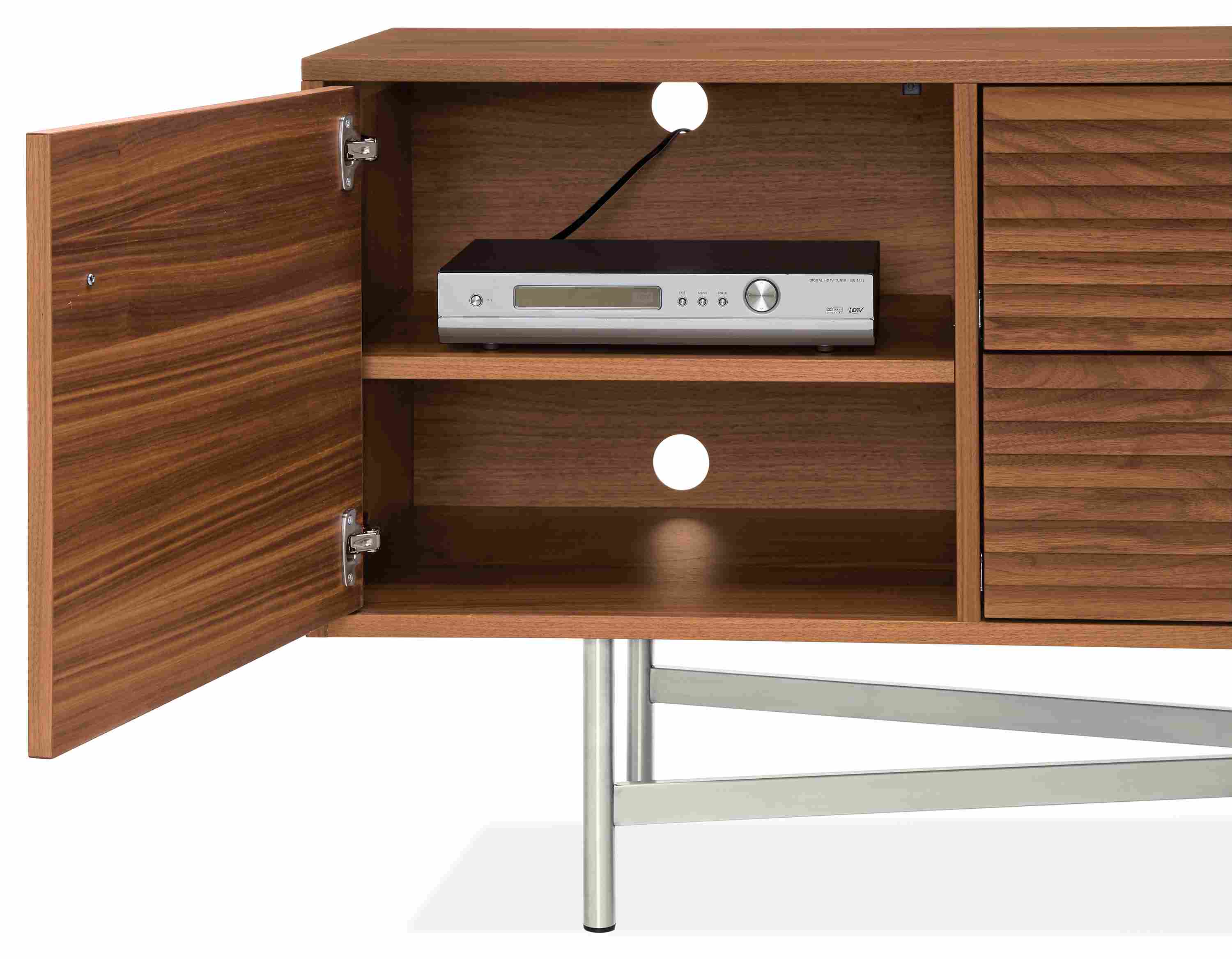 Detail of Adrian media cord management.