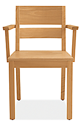 Front view of Afton arm chair in white oak.