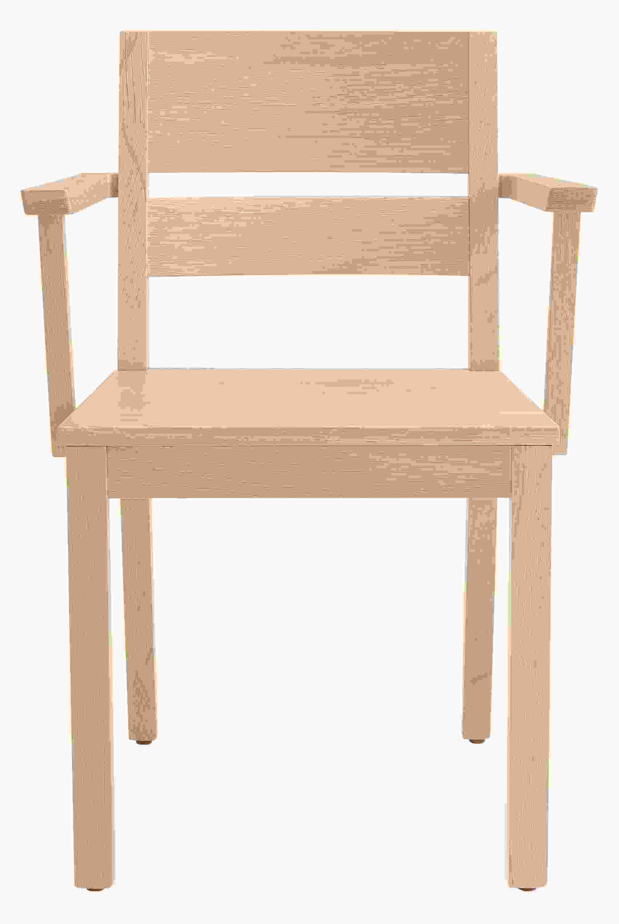 Front view of Afton Arm Chair with Wood Seat.
