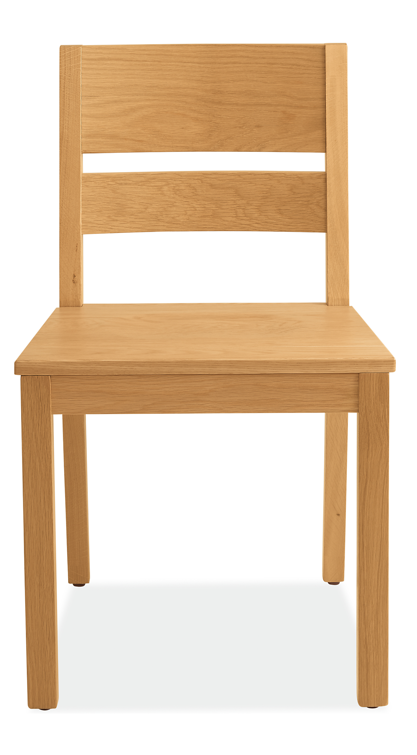 Front view of Afton side chair in white oak.