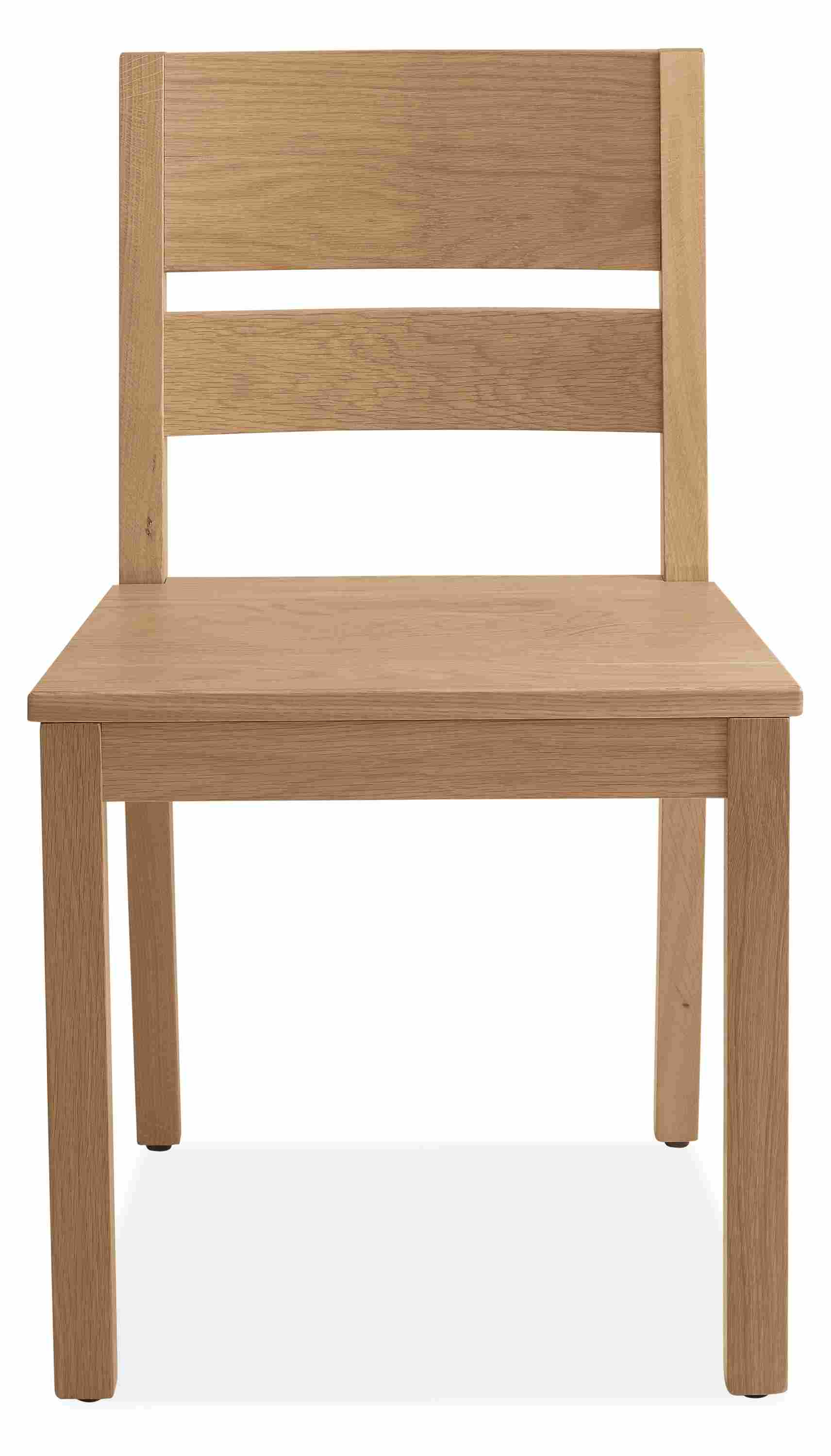 Front view of Afton Side Chair with Wood Seat.