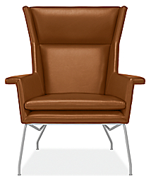 Front view of Aidan Chair in Vento Leather.