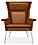 Front view of Aidan Chair in Vento Leather.