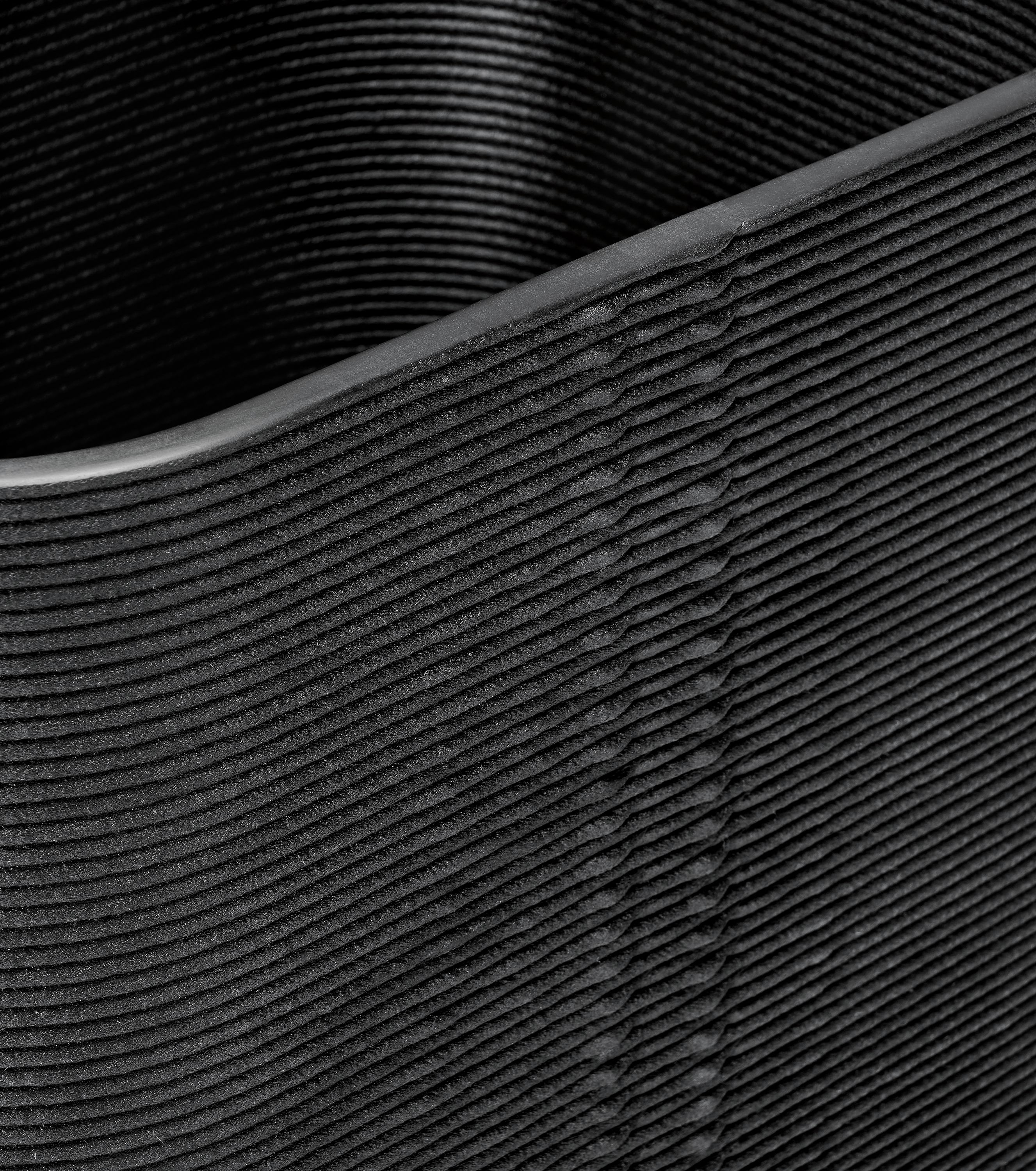 detail of Ajax 18w 14d 18h Planter in Black Composite.