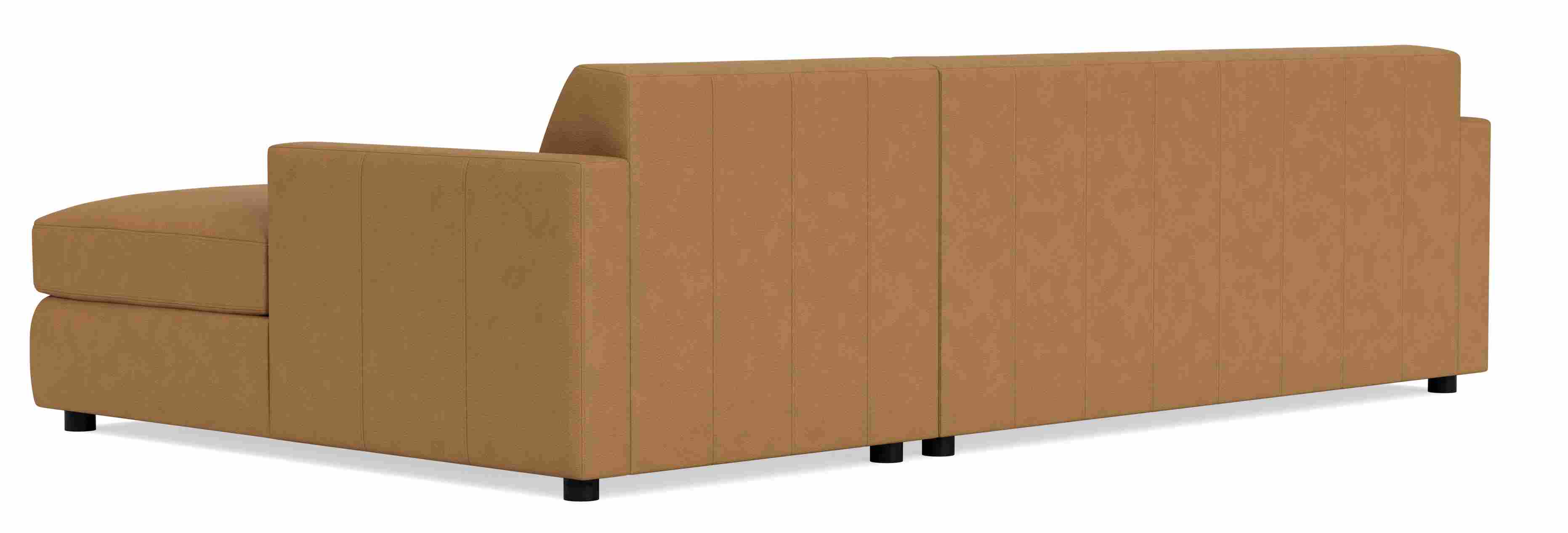 Back view of Alex 108" Sofa with Right-Arm Chaise in Leather