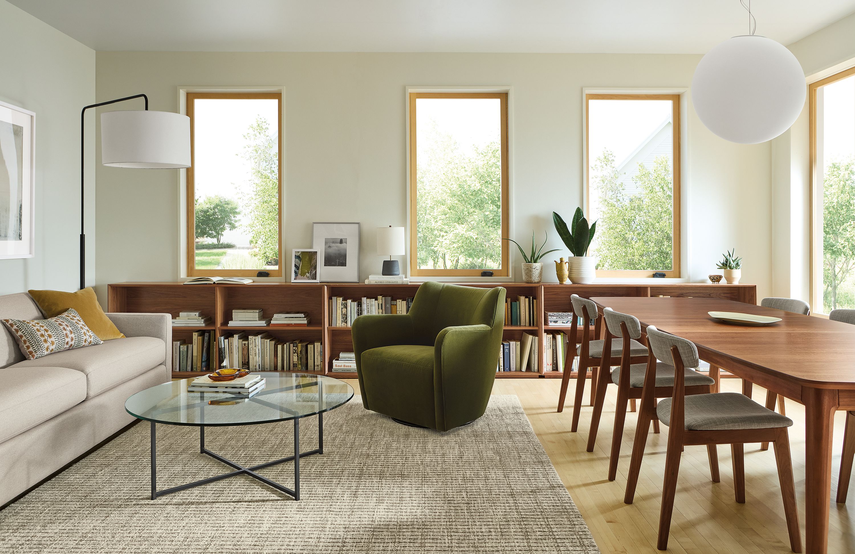 86w table in walnut, extended to 110w