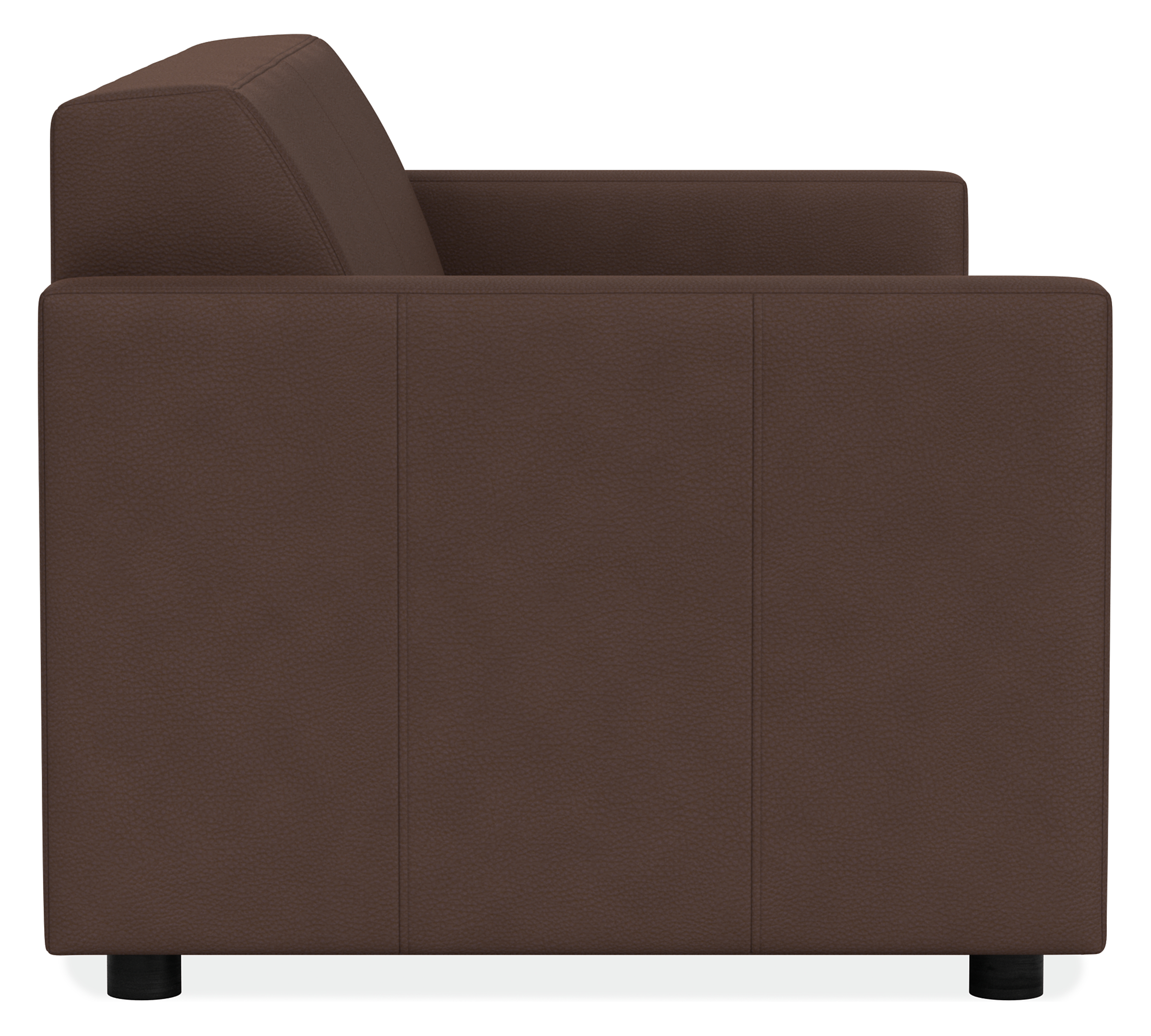 Side view of Alex 74-inch Sofa in Laino Coffee.