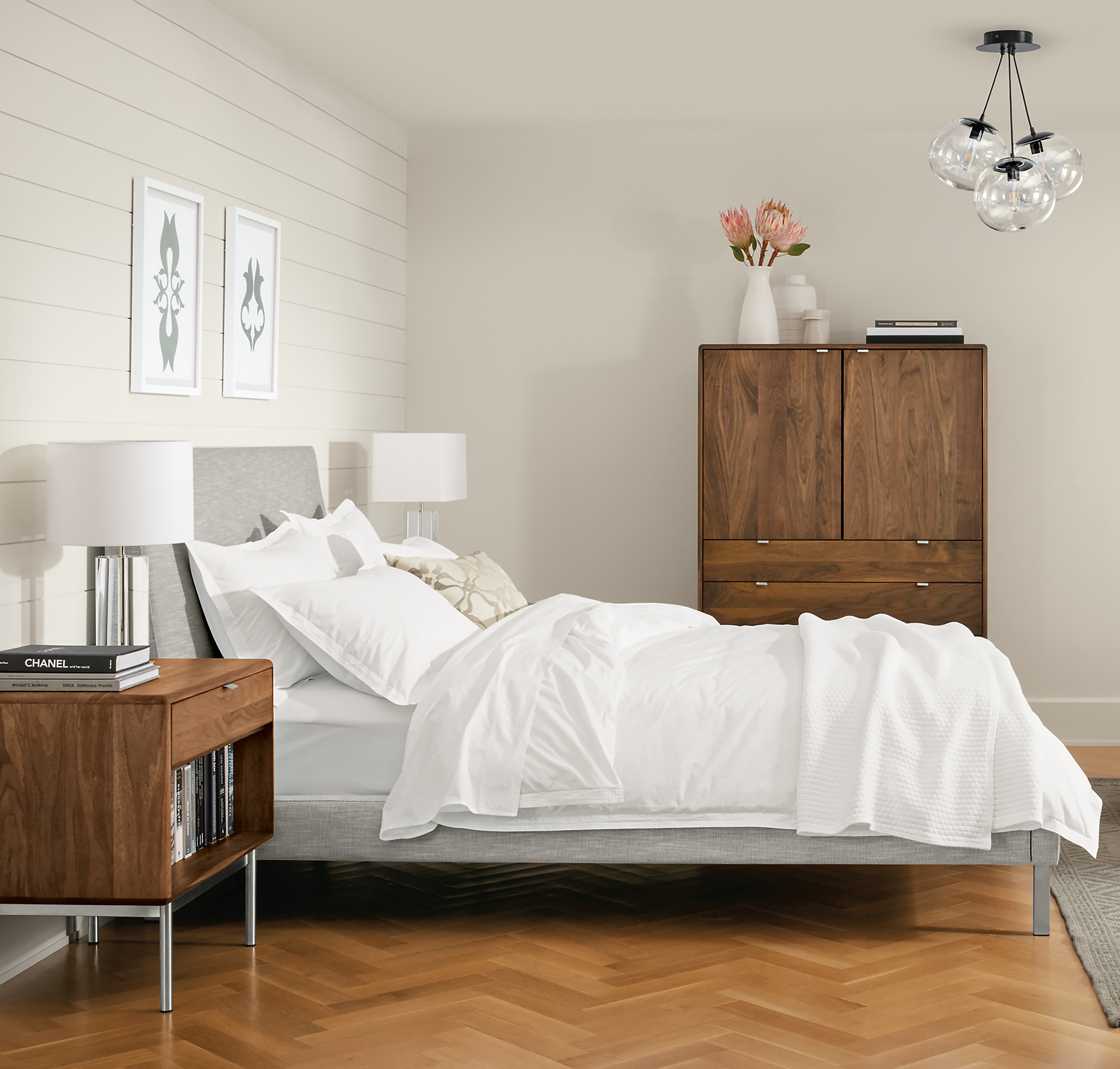 Modern feminine bedroom with Ella bed.